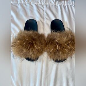 Fox fur slides